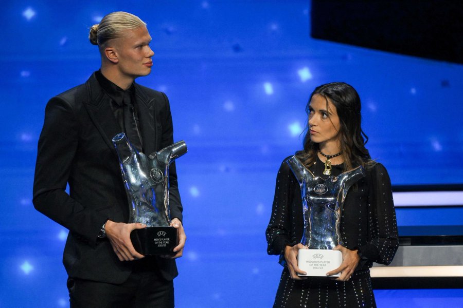 Haaland, Bonmati win big at UEFA Awards