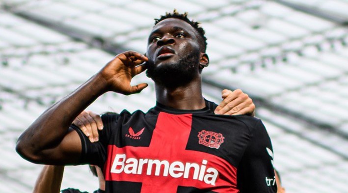 Boniface hits double goal figures at Leverkusen, receives last season top-scorer award