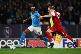 UCL: Osimhen’s backheel goal against Sporting de Braga helps Napoli book spot in round of 16