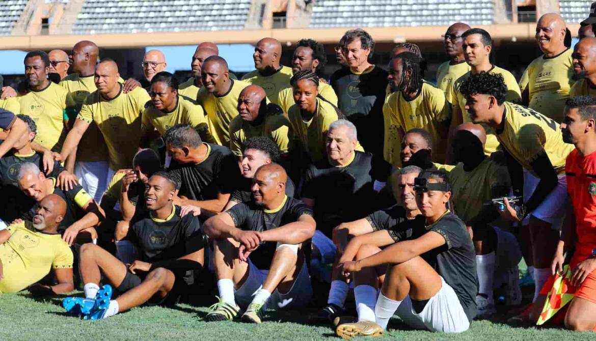 Onome Ebi, Emmanuel Amunike in action as African legends honour Earthquake victims in Novelty match