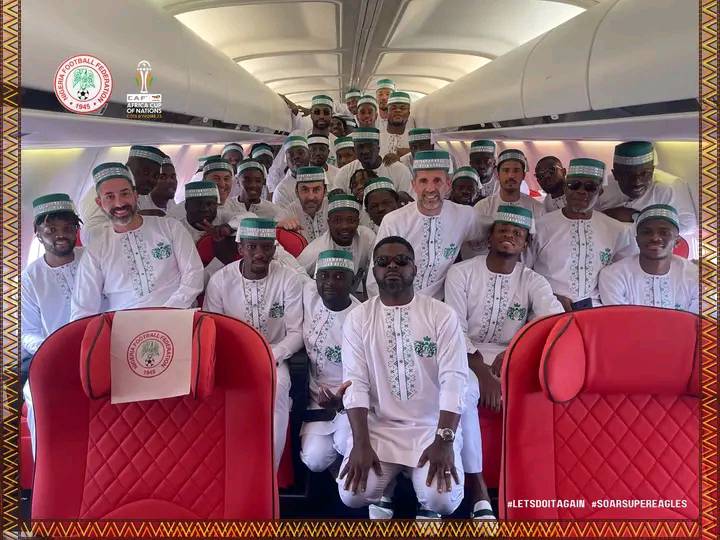 Super Eagles depart for 2023 AFCON in high spirits