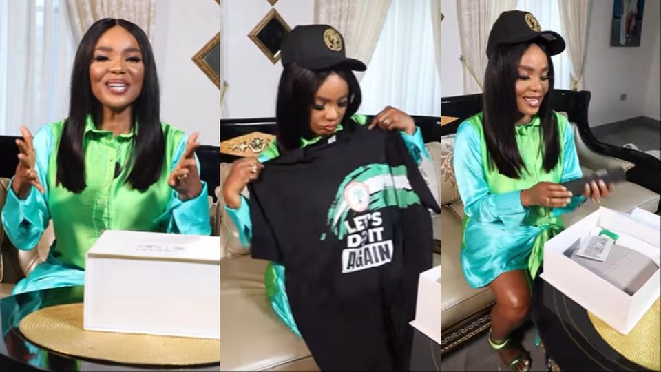 Super Eagles collaborate with Nollywood star Iyabo Ojo for AFCON merchandise campaign