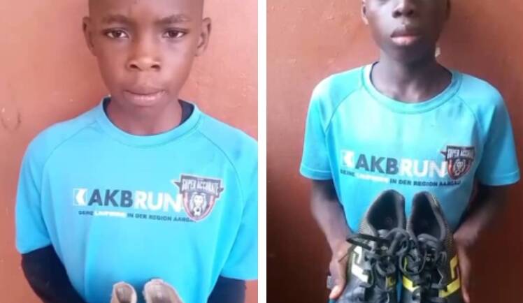 Grassroots Kids Jamaal Adeniji, Sulaiman Mustapha Rain Prayers On Chase Gadgets, For Giving Them Free Boots