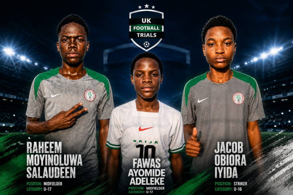 Nigerian Trio Take Major Step as Buruj Football Academy Secures UK Trial Opportunities